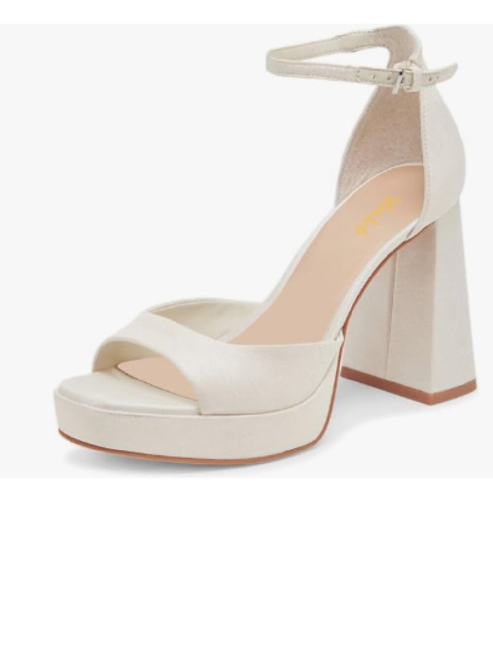 miss left White Open Toe Platform Block Heeled Sandals Ankle Strap Buckled Shoes